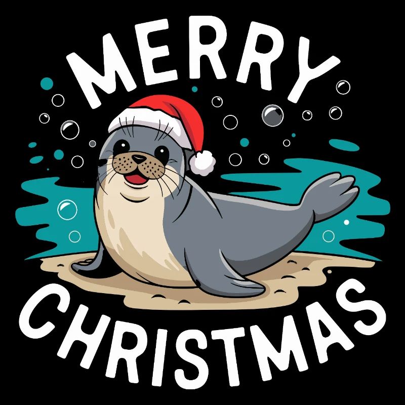 Joyeux Noël Mignon Phoque de Noël