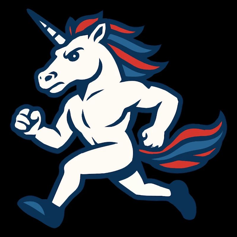 Fast Running Unicorn Athletic Power Maskottchen