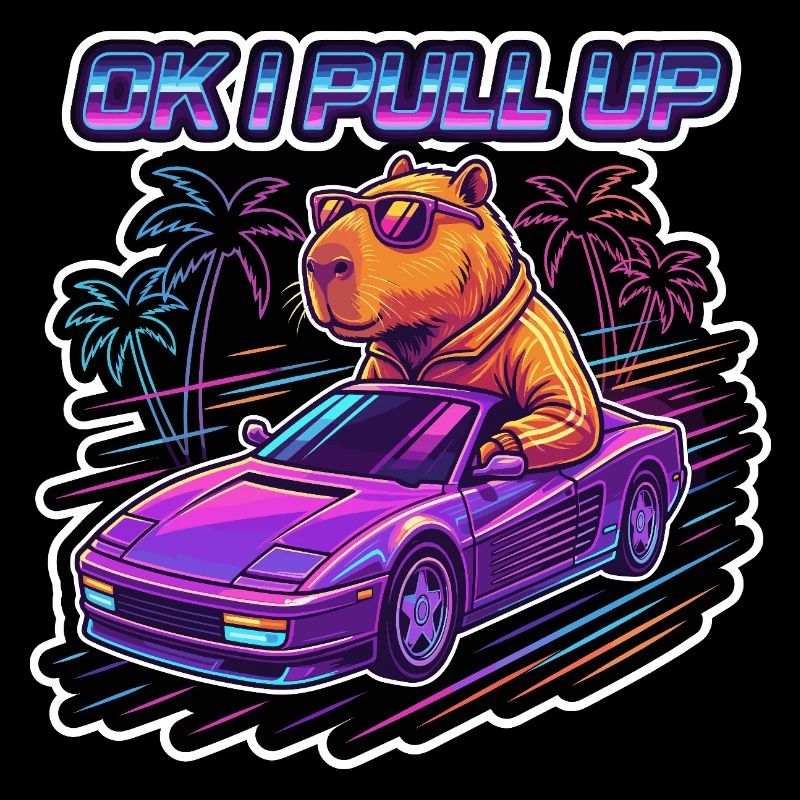 OK I Pull Up Capybara Retro