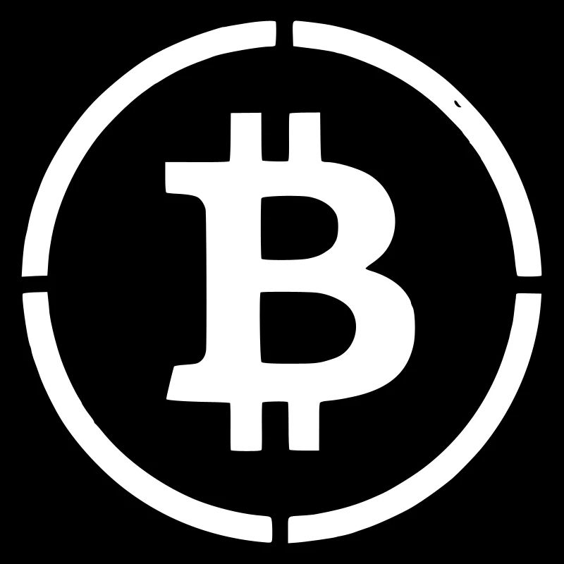 Bitcoin Logo B Symbol Stencil Vector