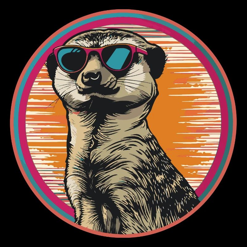 Erdmännchen mit Retro-Sonnenbrille