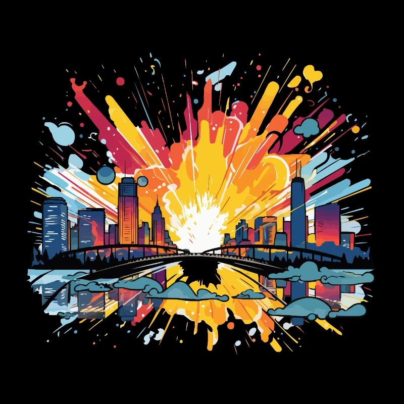 City fireworks Skyline Spritz
