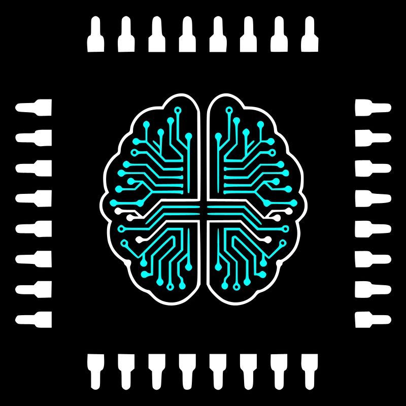 AI Brain Chip Processor Tech Vector