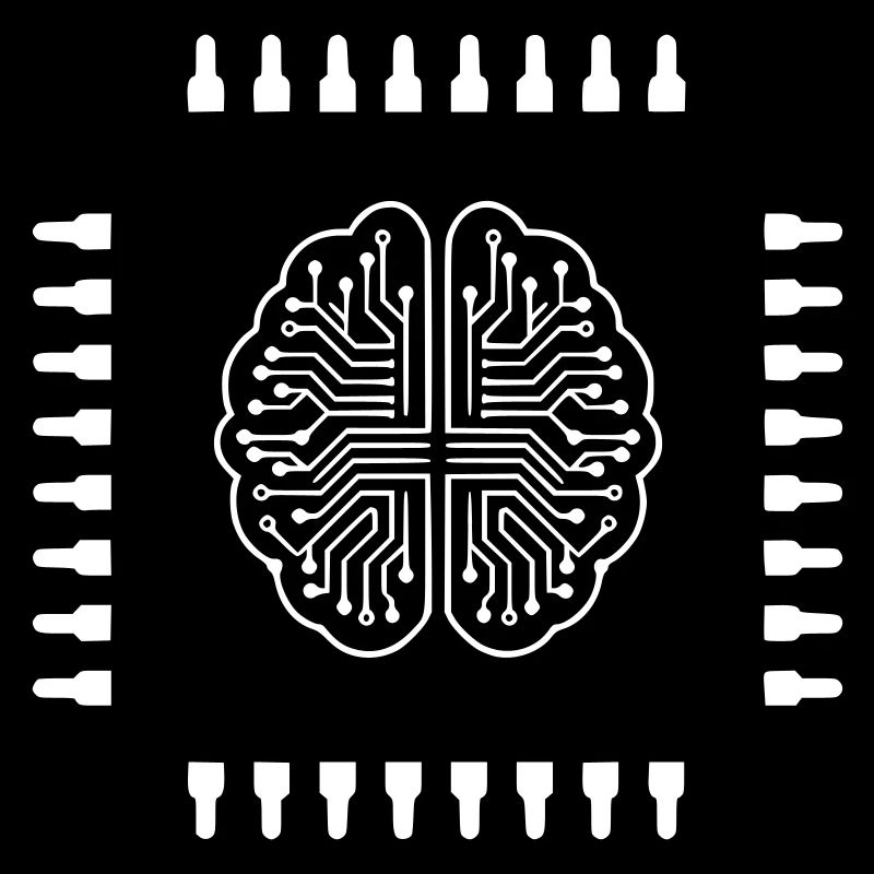 AI Brain Chip Processor Tech Vector