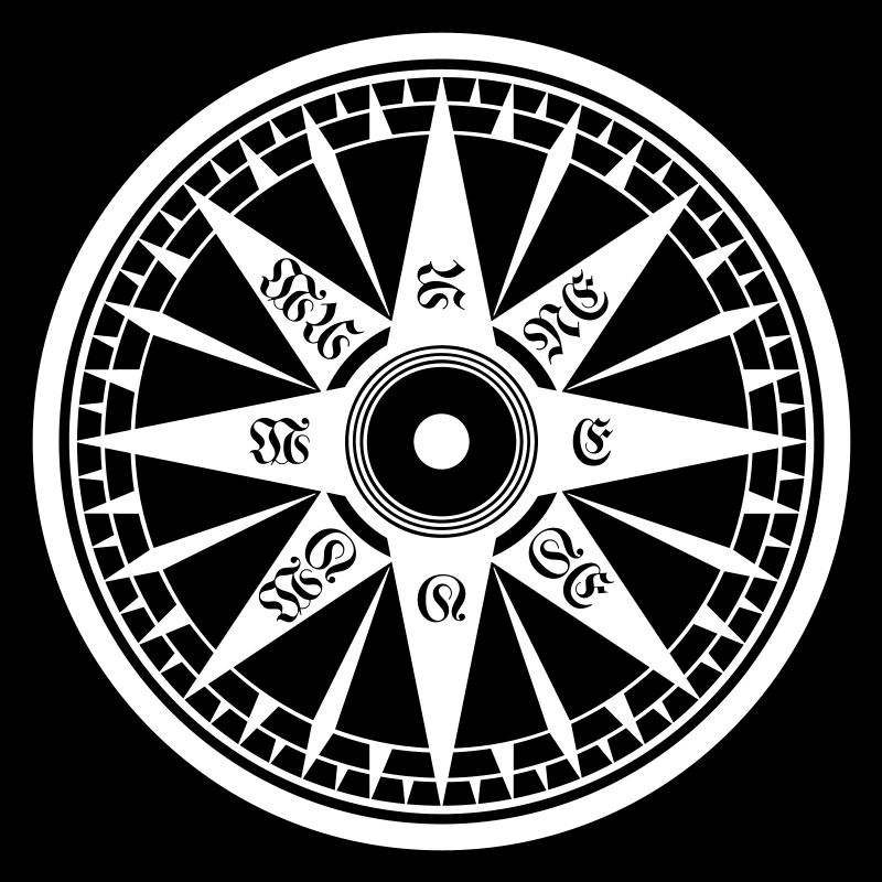 Kompass / Compass – Windrose, Schiffskompass