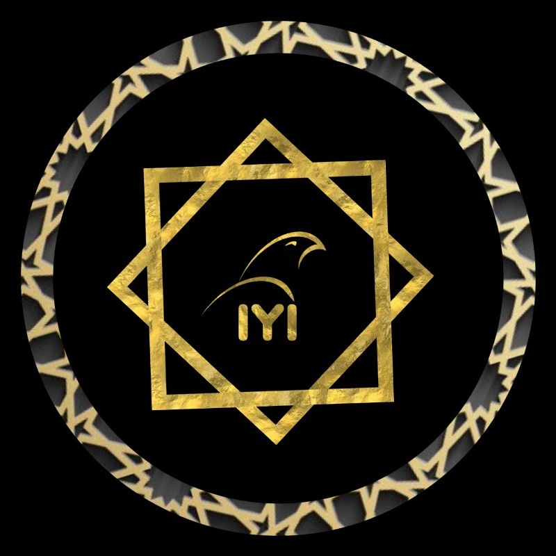 Geometric gold logo with pattern frame