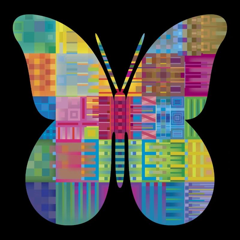 Colorful Patchwork Butterfly