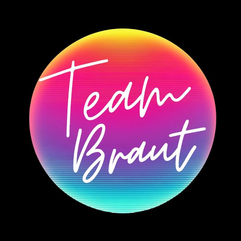 Team Bride! Cool Neon Circle Personalizable