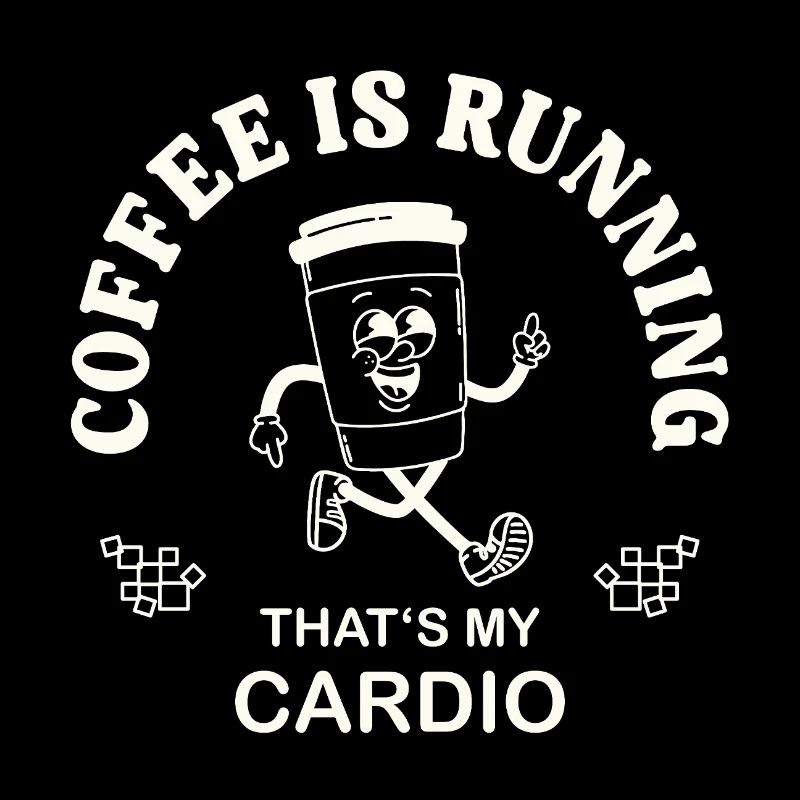 Coffee Is Running – Kaffeetrinker Spruch retro