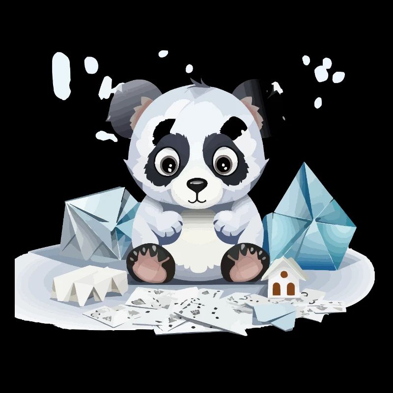 Panda câlin dans le trésor de glace