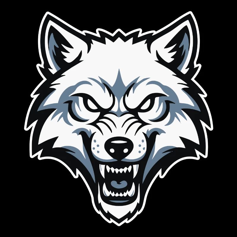 Wild Arctic White Wolf Maskottchen-Maskottchen-Logo