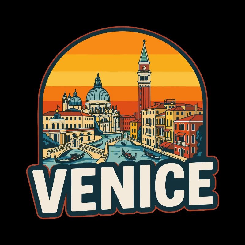 Style rétro de coucher de soleil de Venice