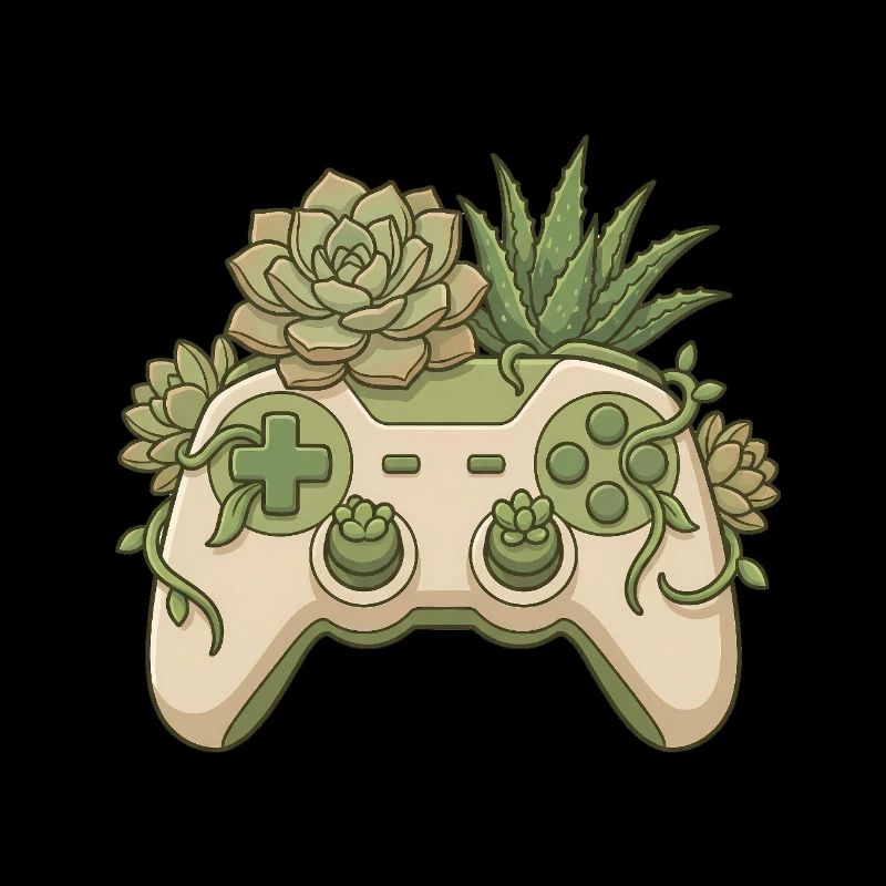 Succulent Controller - Cute Gaming Sticker