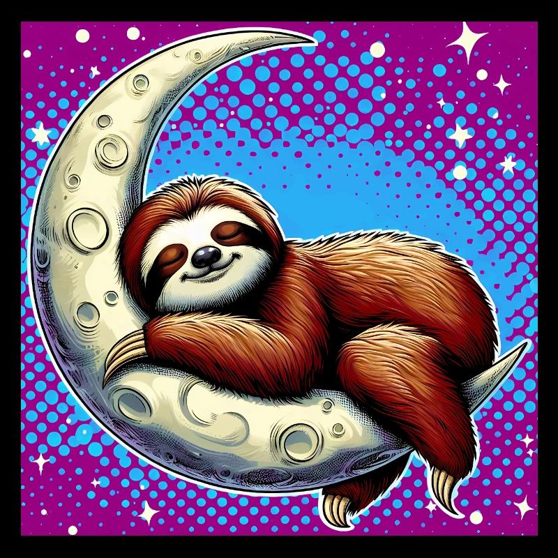 Faultier schläft auf dem Mond