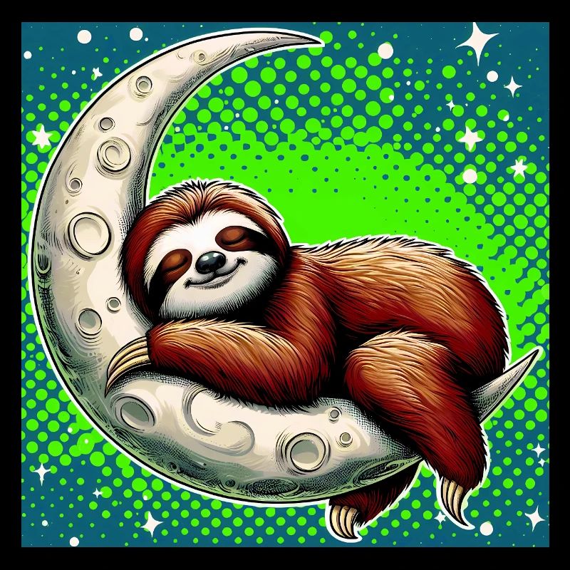 Faultier schläft auf dem Mond