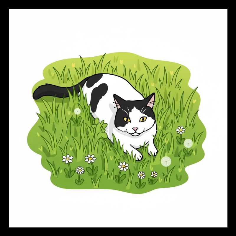 Chat dans la Joyeuse Prairie