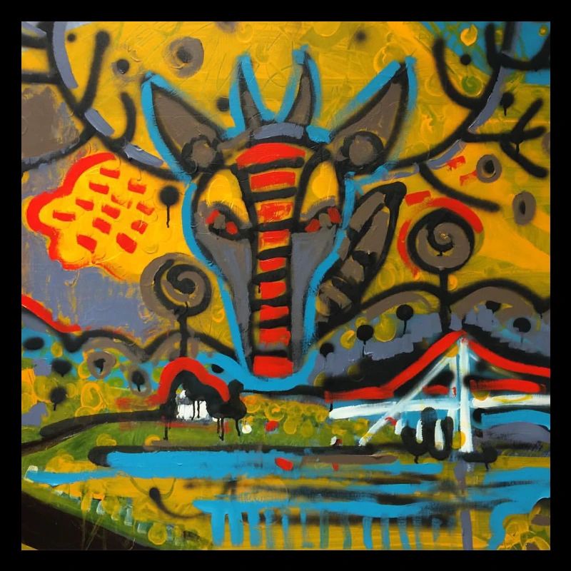 Bunte Graffiti-Landschaft Gjemnes