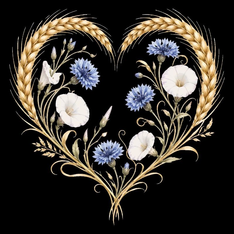 Cœur de blé, bleuet, fleurs, fleurs de la nature,