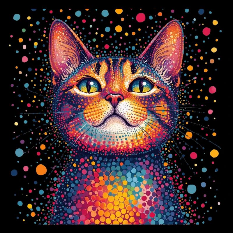 Portrait vibrant du chat à points