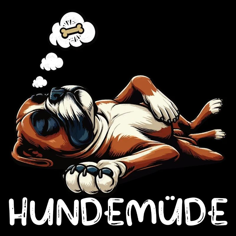 Hundemüde Boxer Boxerhalter Boxerhund Boxerhunde