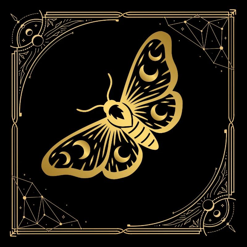 Papillon doré dans un cadre Art déco