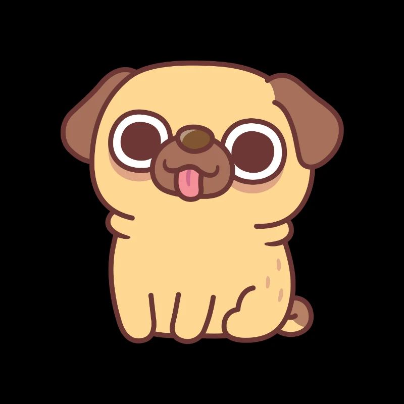 Niedlicher sitzender Reh-Mops