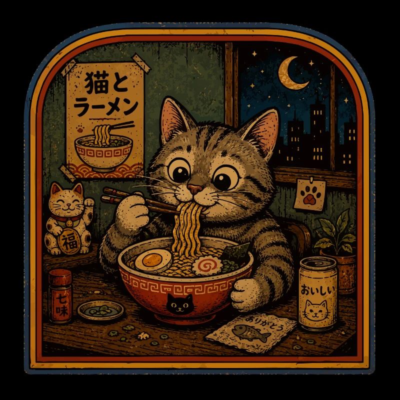 Katze beim Ramenessen