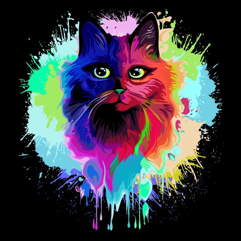 Éclaboussures psychédéliques psychédéliques de chat