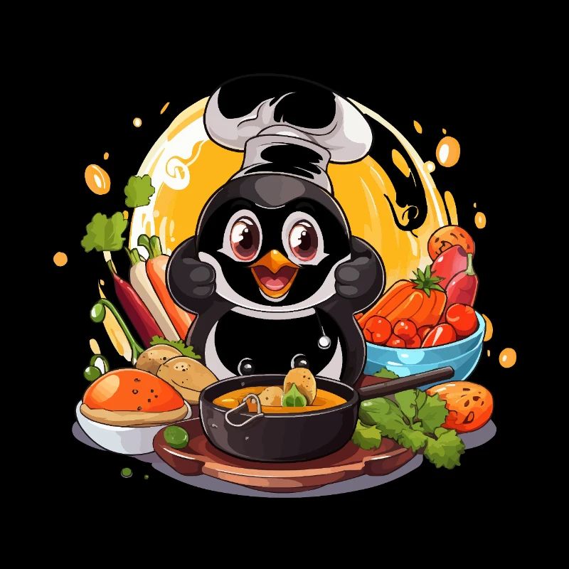 Kitchen Penguin Culinary Art
