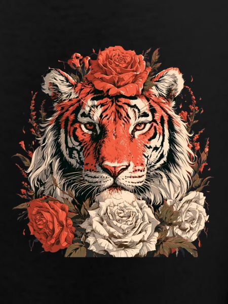 Tiger mit Blumenkrone