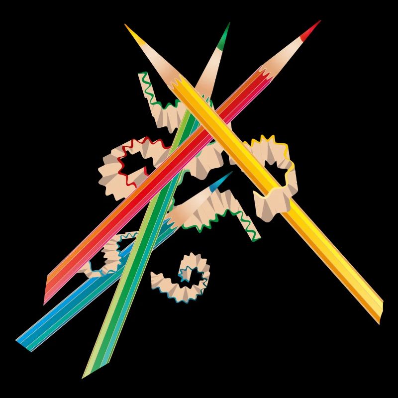 Colorful crayons freshly sharpened