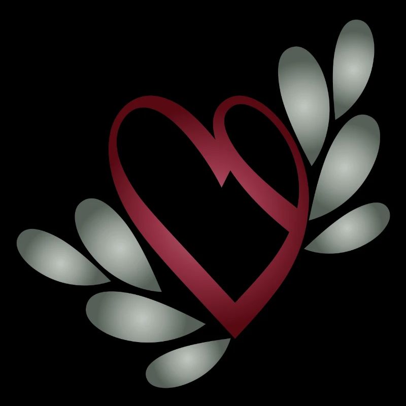 romantic Valentine's Day heart symbol with leaves