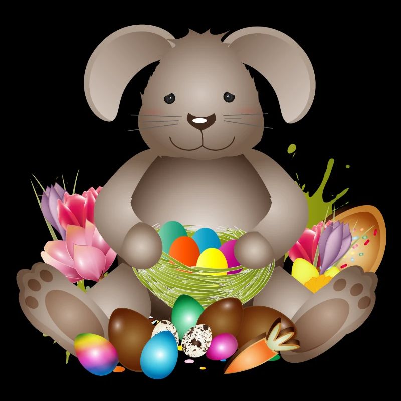 small Easter with Easter nest full of Easter eggs