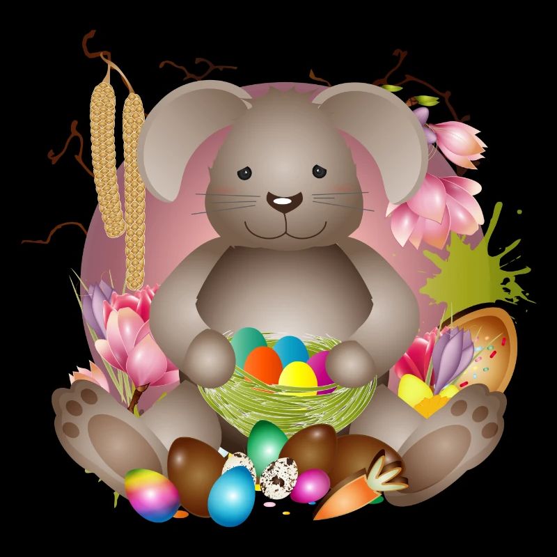 small Easter with Easter nest full of Easter eggs