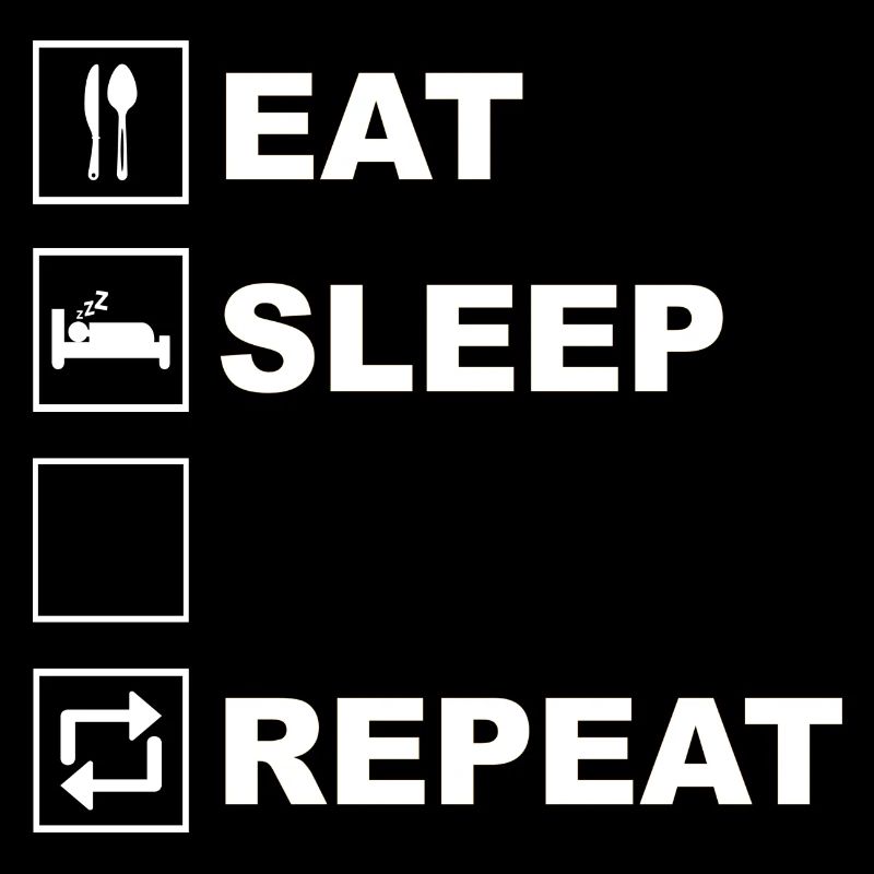 Eat Sleep Repeat Icon Layout