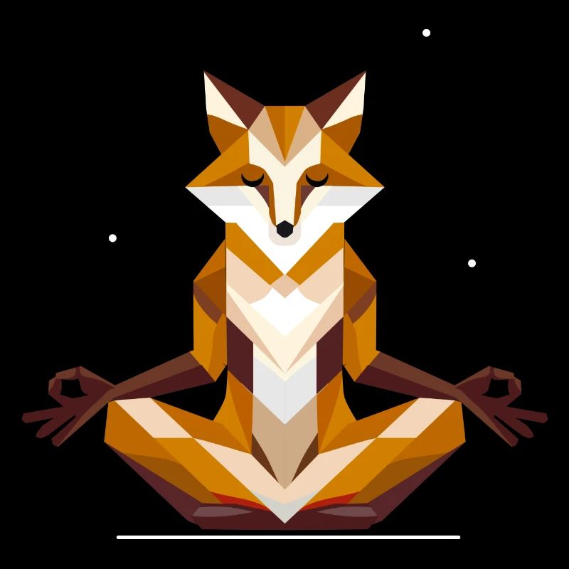 geometric fox in meditation