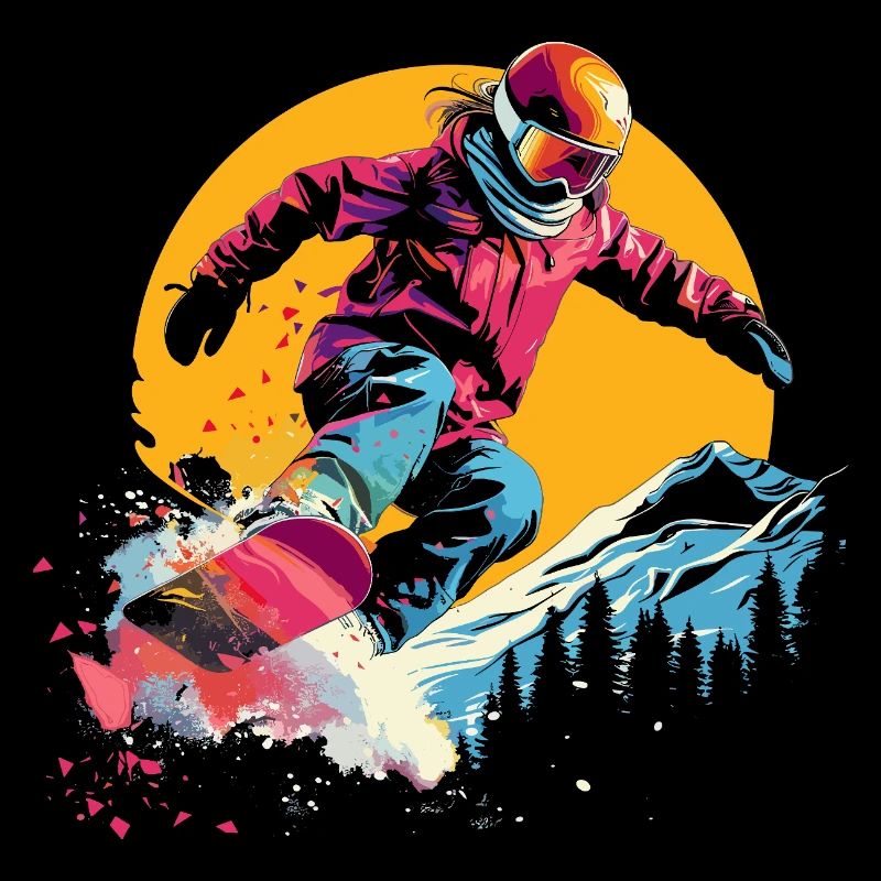 Snowboarder Synthwave