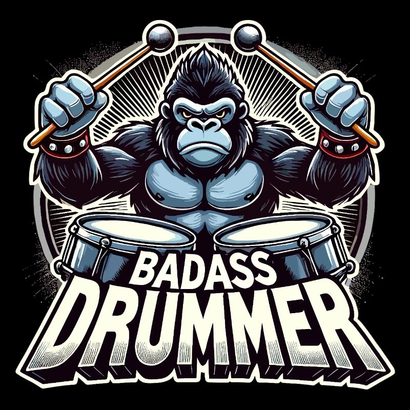 Badass Drummer Gorilla Cool Gift