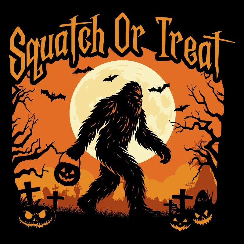 Kniebeugen oder Leckerli Spooky Bigfoot Halloween