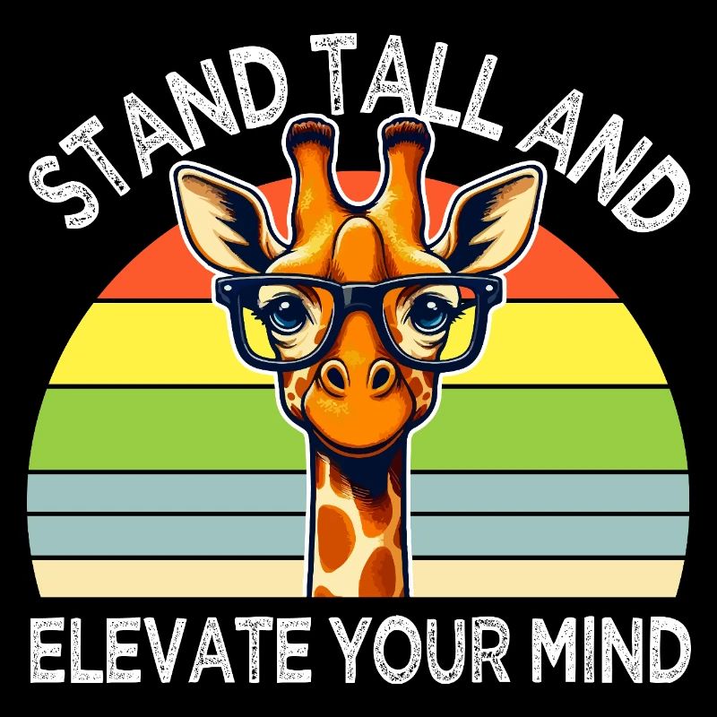 Inspiring Giraffe with Rainbow Glasses