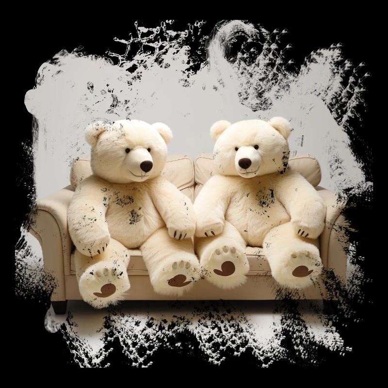 Cuddly Bears on the Sofa Duo