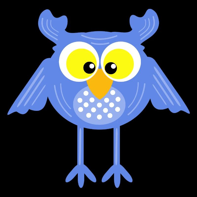 La chouette bleue aux points