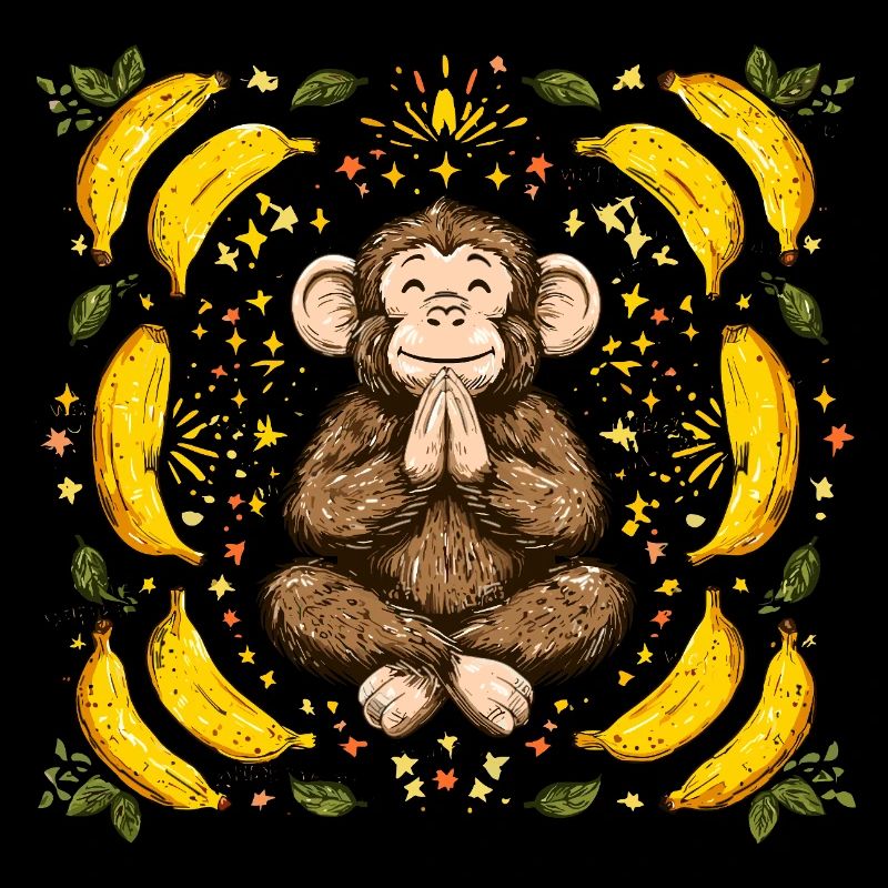 Grateful monkey with banana ring