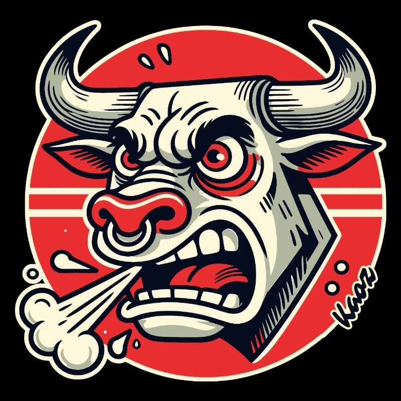 Angry Bull Retro Logo