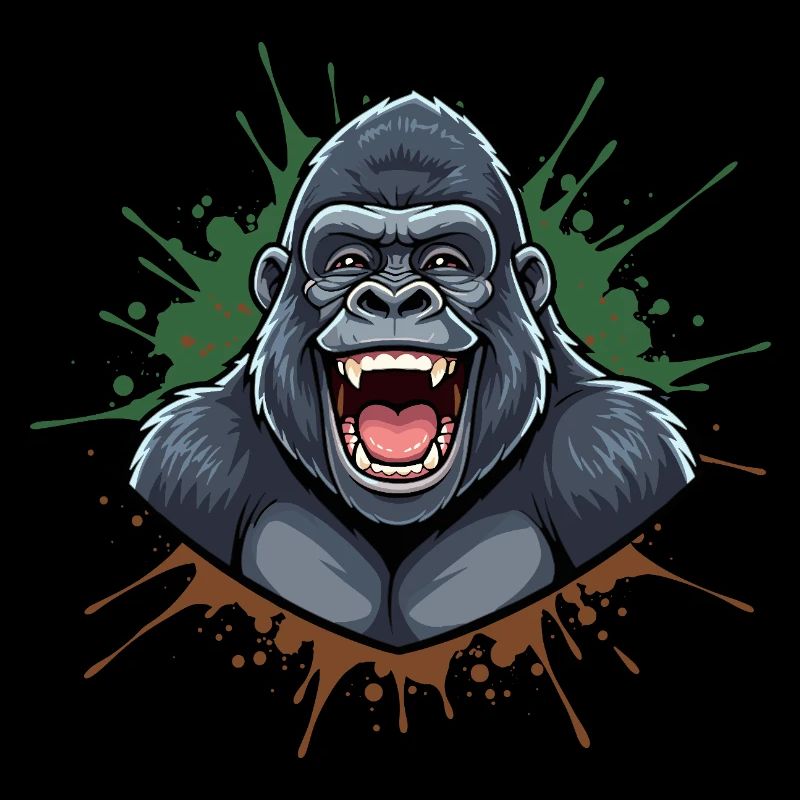 Conception de graffiti de Gorille Rieur