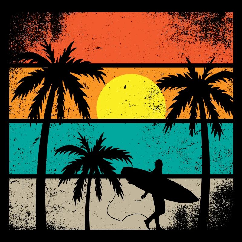 Palmier Surf du Coucher du Soleil