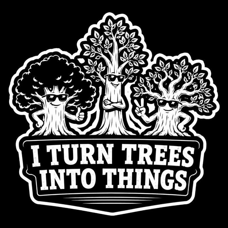 Je transforme les arbres en objets - humour de menuisier