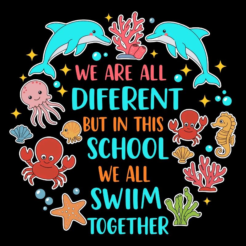 Dans cette école, nous nageons ensemble Schule Spruch