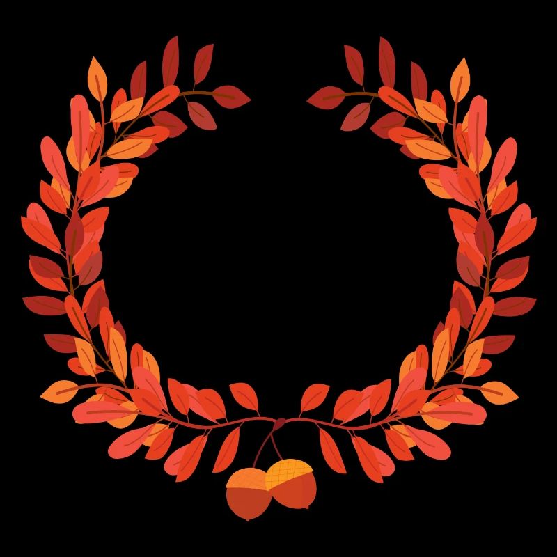 Herbstlaub Kranz mit Eicheln