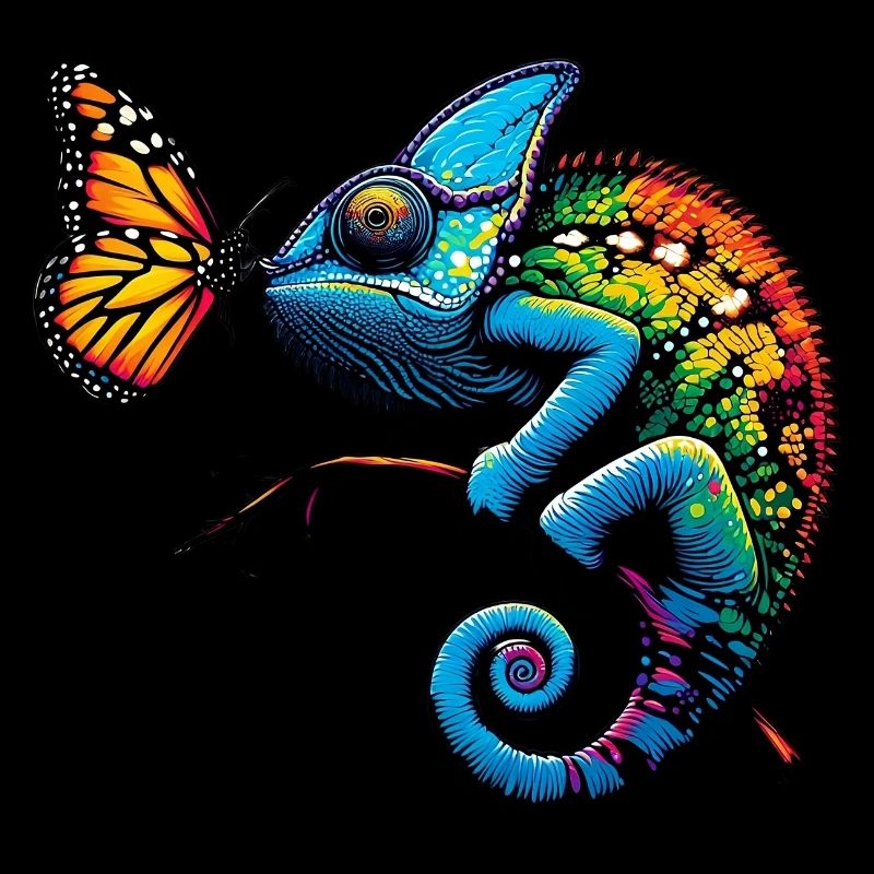 Chameleon and Butterfly